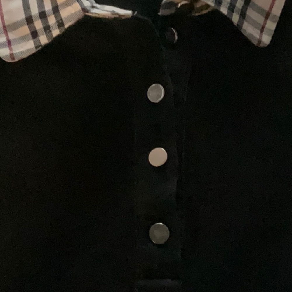 Burberry London Check Trim Long Sleeve Polo Top Size XL - Picture 6 of 9